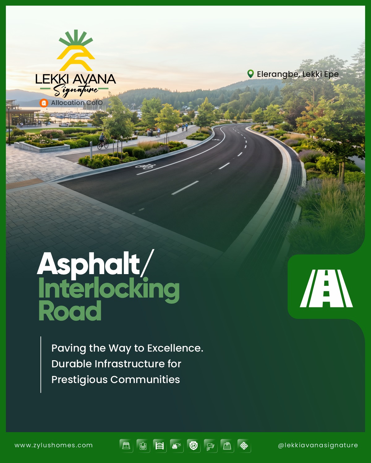 Concept for asphalt and interlocking roads
