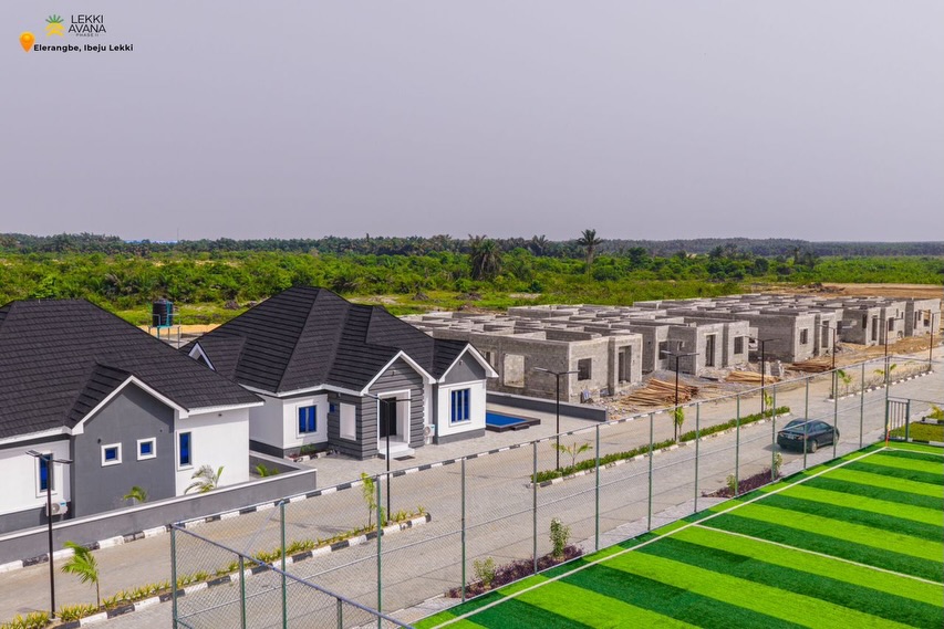 Development progress and recreation area at Lekki Avana